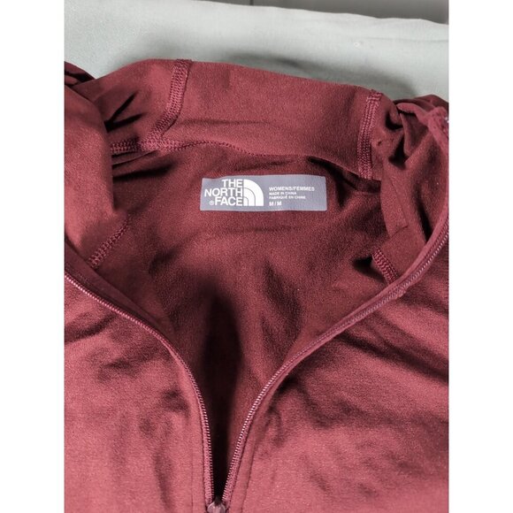 The North Face Red Stripe Secondskin SSK Seamless 1/4 Zip Hooded Pullover - Med - Picture 6 of 8